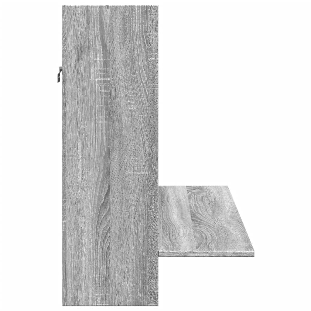 Veggmontert skrivebord grå sonoma 105x48x75 cm konstruert tre