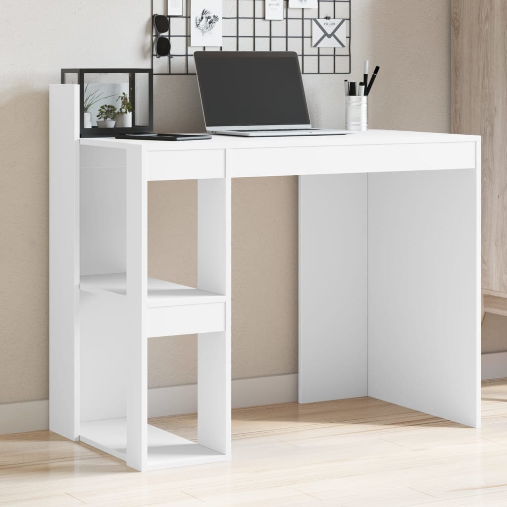 Skrivebord hvit 103,5x56,5x94 cm konstruert tre