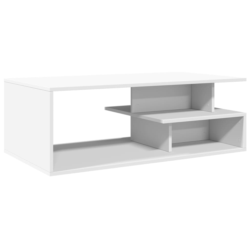 Salongbord hvit 102x55x35 cm konstruert tre