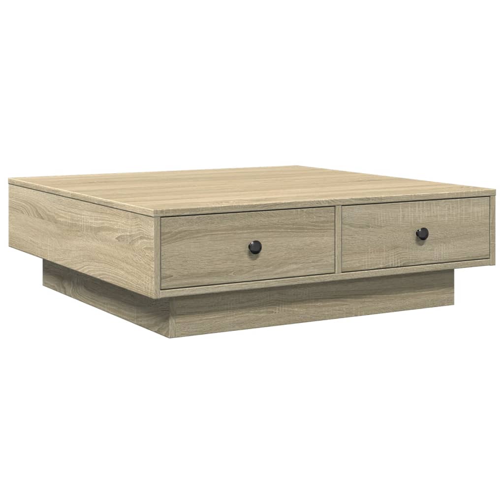Salongbord sonoma eik 90x90x28 cm sponplate