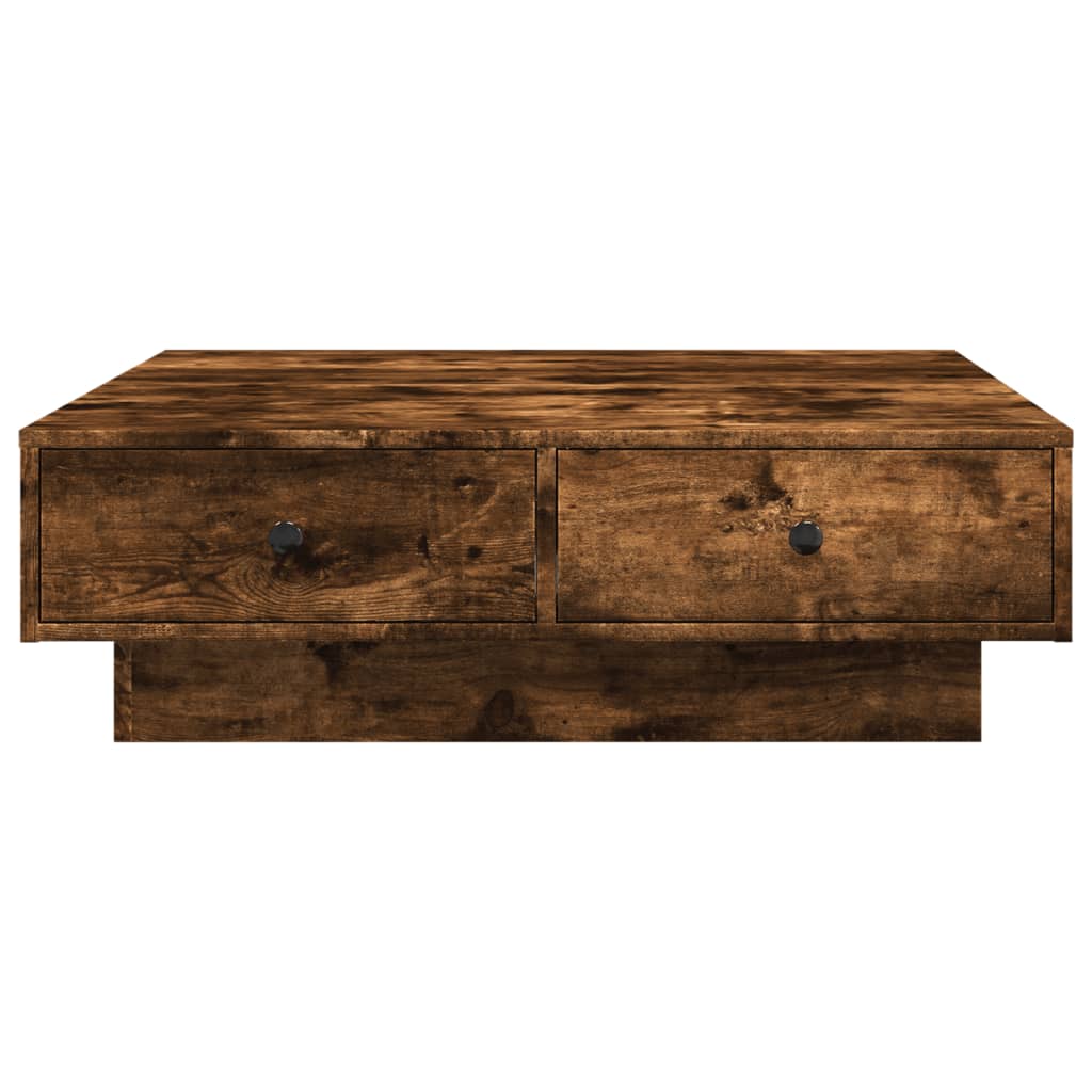 Salongbord røkt eik 90x90x28 cm konstruert tre