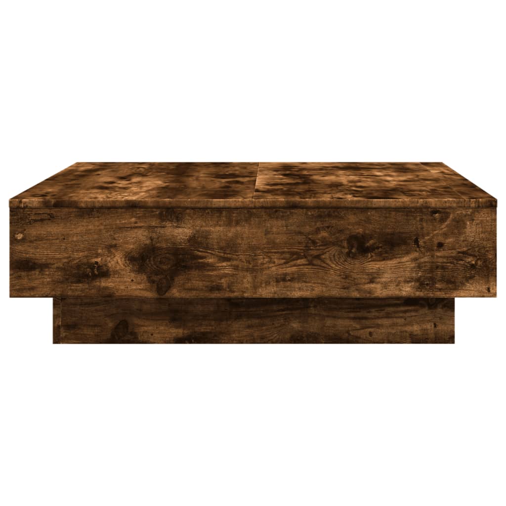 Salongbord røkt eik 90x90x28 cm konstruert tre