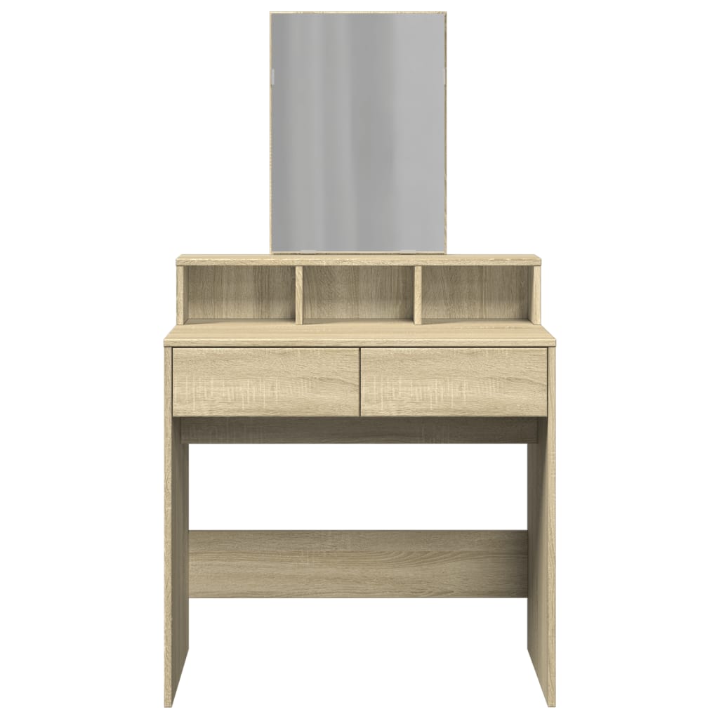 Sminkebord med speil sonoma eik 80x41x144,5 cm
