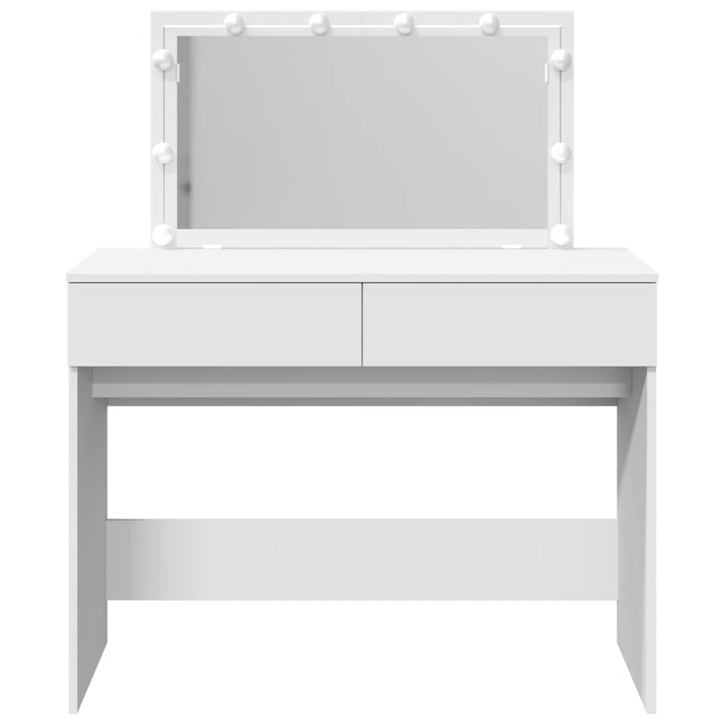 Sminkebord med LED hvit 100x40x120 cm vidaXL