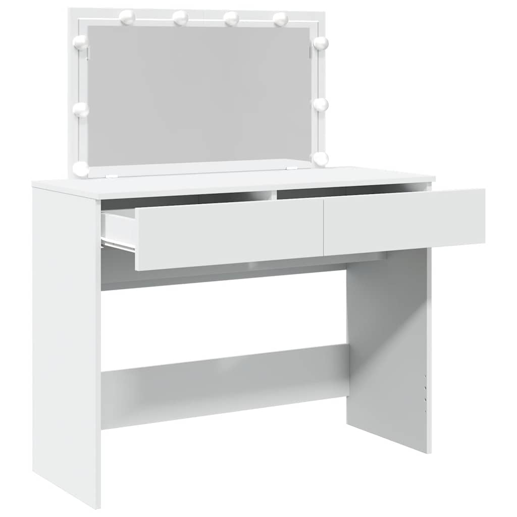 Sminkebord med LED hvit 100x40x120 cm vidaXL