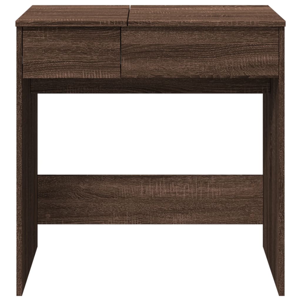 Sminkebord med speil brun eik 73x46,5x120 cm