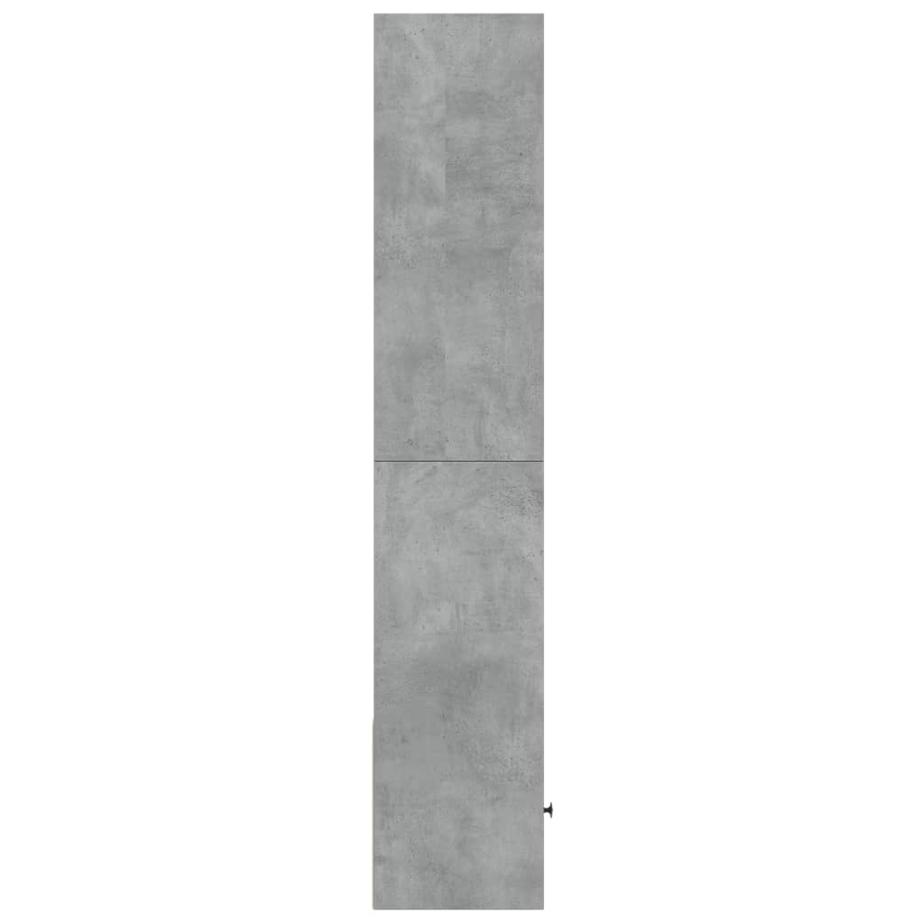 Bokhylle betonggrå 40x36x189 cm konstruert tre