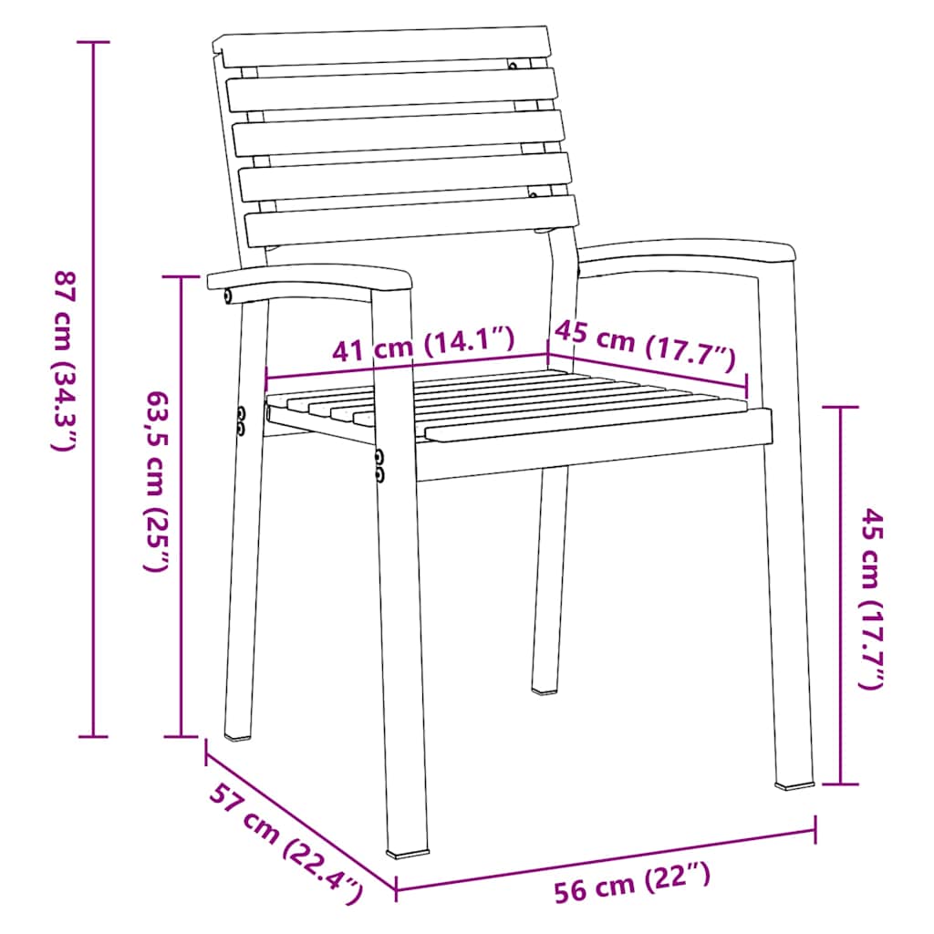 Hage Spisegruppe 5 pcs Grå Solid akasietre