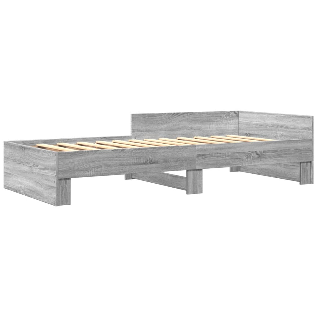 Sengeramme grå sonoma 100x200 cm konstruert tre