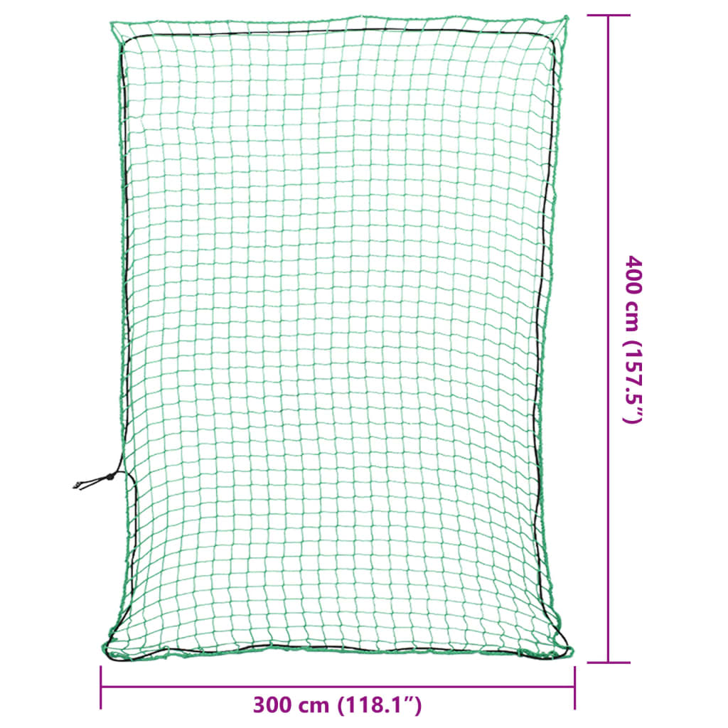 Tilhengernett med elastisk tau grønn 4x3 m PP