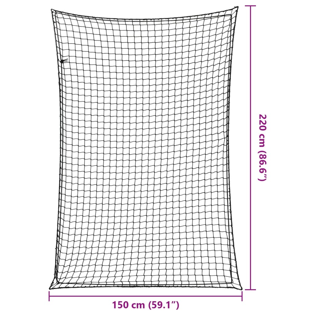 Tilhengernett med elastisk tau svart 2,2x1,5 m PP