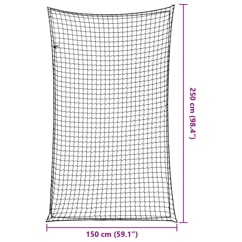 Tilhengernett med elastisk tau svart 2,5x1,5 m PP vidaXL