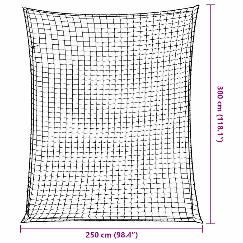 Tilhengernett med elastisk tau svart 3x2,5 m PP