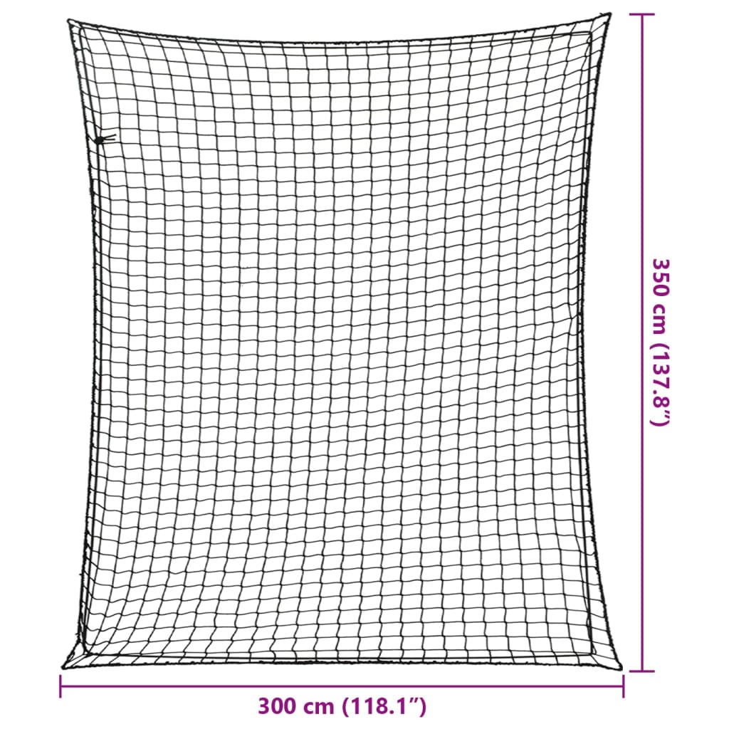 Tilhengernett med elastisk tau svart 3,5x3 m PP