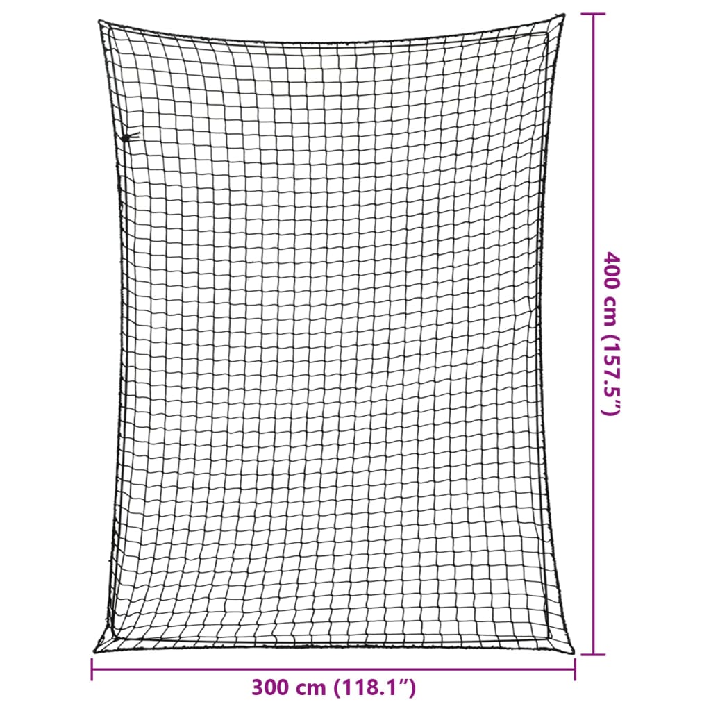 Tilhengernett med elastisk tau svart 4x3 m PP
