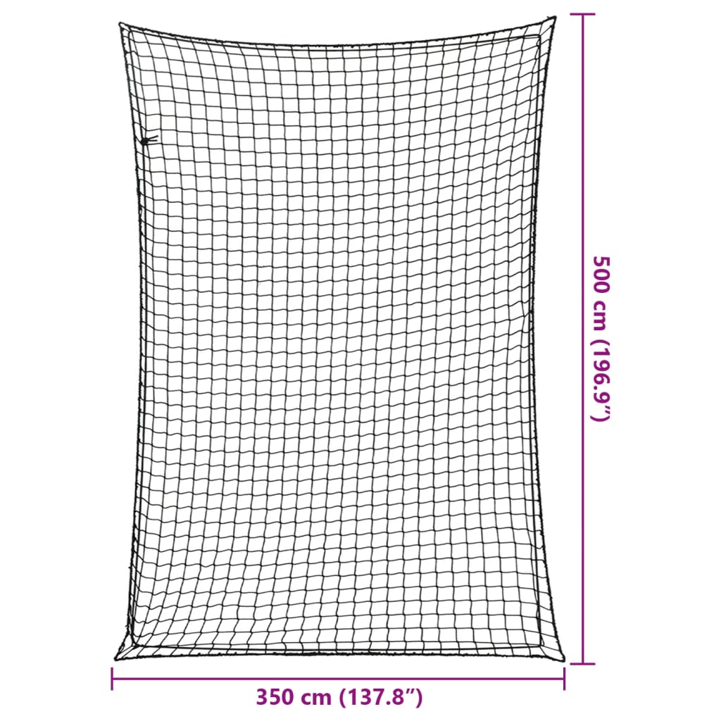 Tilhengernett med elastisk tau svart 5x3,5 m PP vidaXL