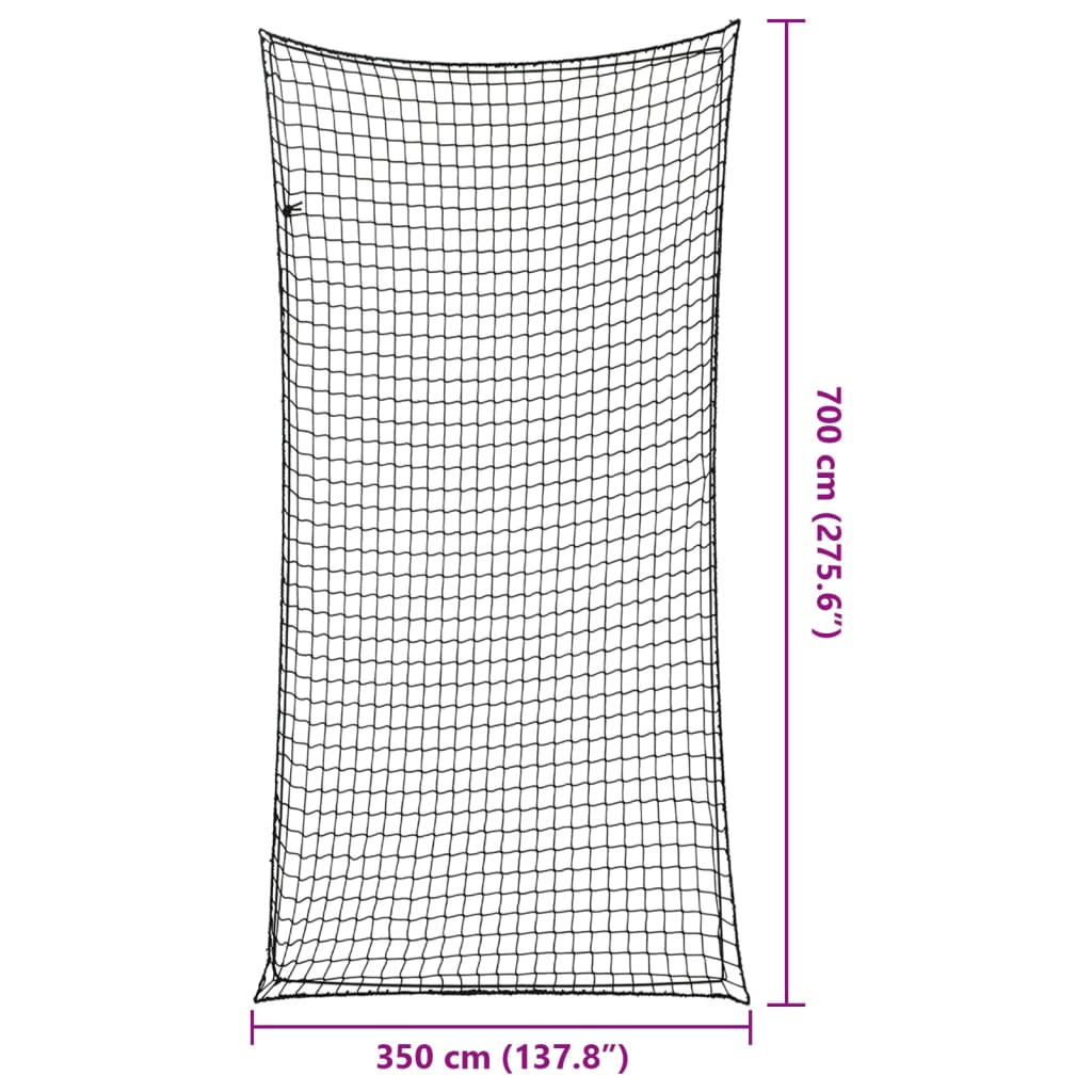 Tilhengernett med elastisk tau svart 7x3,5 m PP