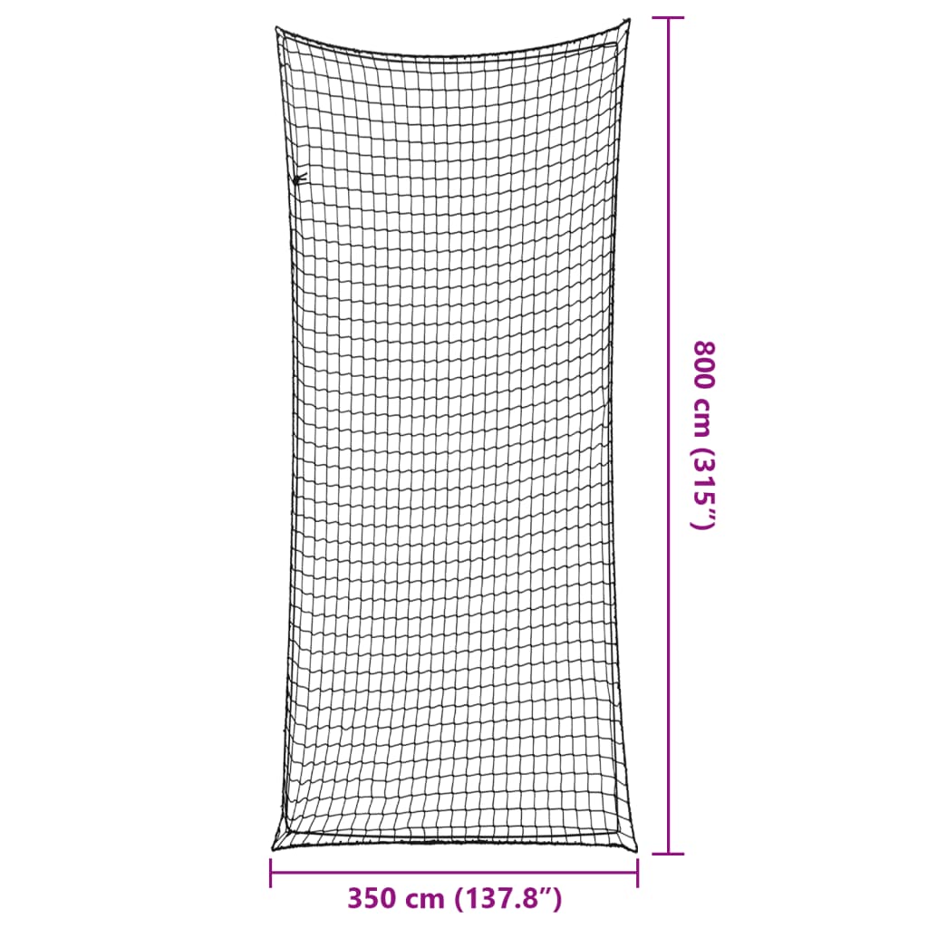 Tilhengernett med elastisk tau svart 8x3,5 m PP