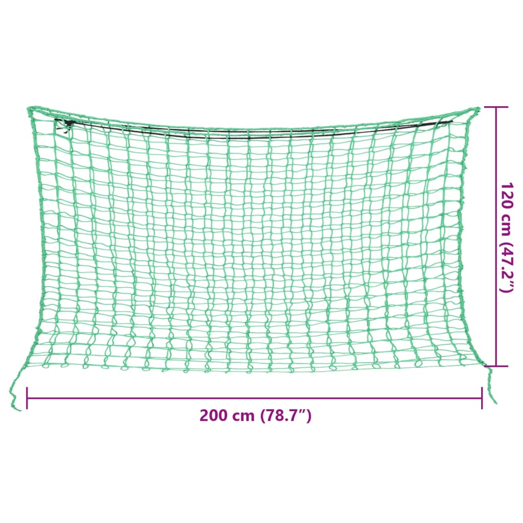 Høynett 2 stk rektangulær grønn 200x120 cm PP