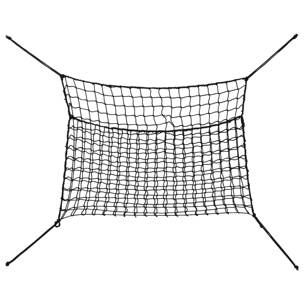 Høynett 2 stk rektangulær svart 90x60 cm PP