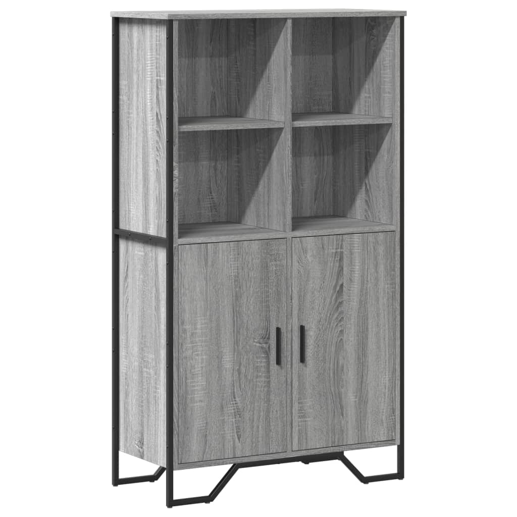 Highboard grå sonoma 79,5x35,5x137,5 cm konstruert tre