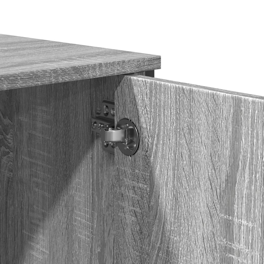 Highboard grå sonoma 79,5x35,5x137,5 cm konstruert tre