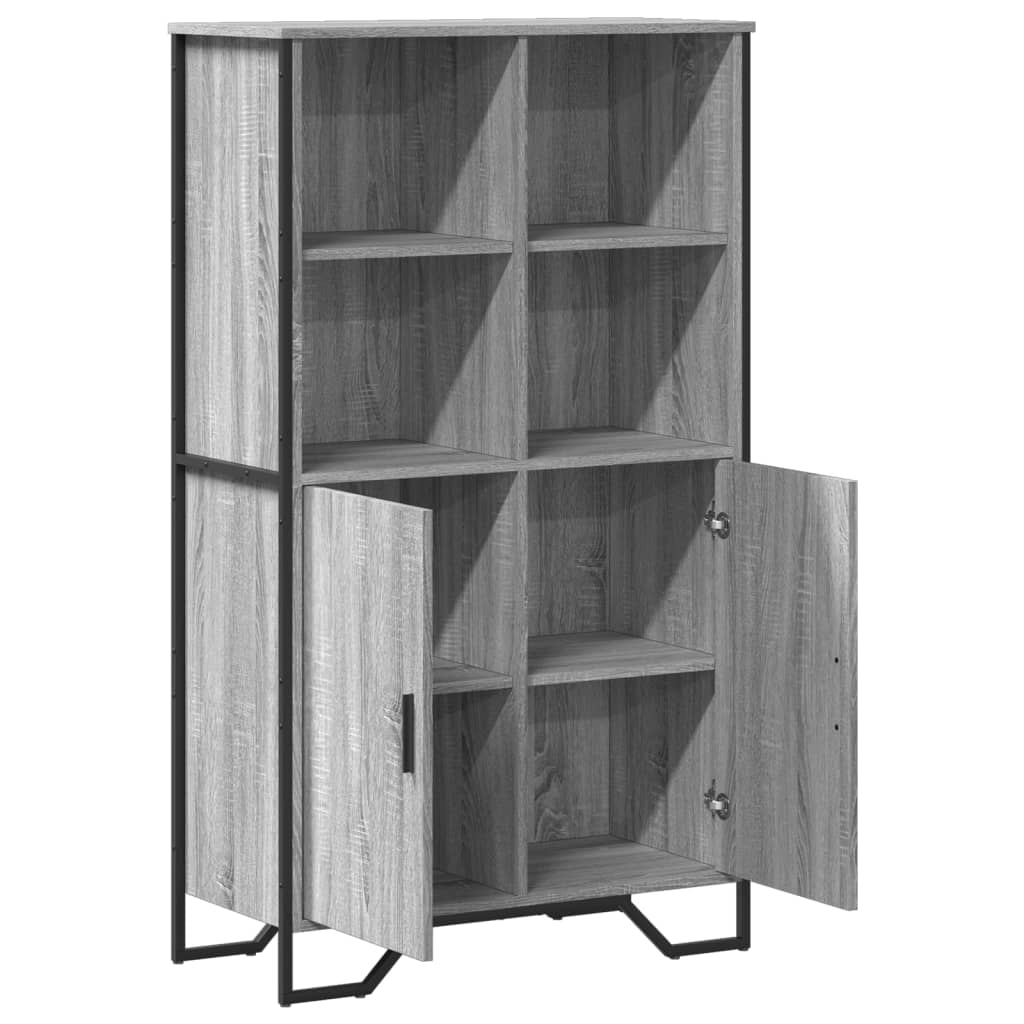 Highboard grå sonoma 79,5x35,5x137,5 cm konstruert tre