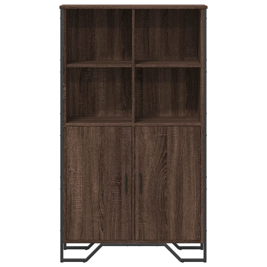 Highboard brun eik 79,5x35,5x137,5 cm konstruert tre