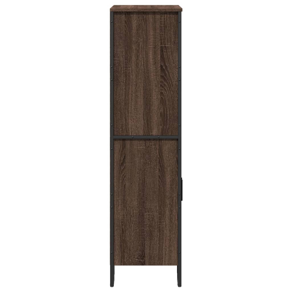 Highboard brun eik 79,5x35,5x137,5 cm konstruert tre