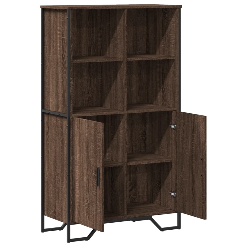 Highboard brun eik 79,5x35,5x137,5 cm konstruert tre
