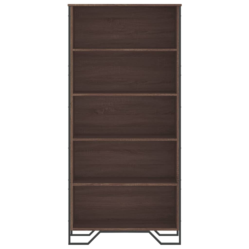 Bokhylle brun eik 80x31x169 cm konstruert tre