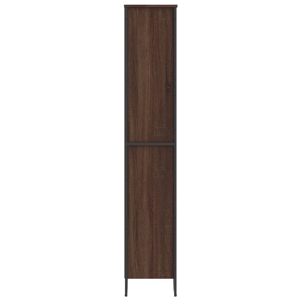 Bokhylle brun eik 80x31x169 cm konstruert tre