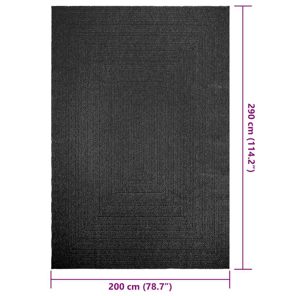 Teppe ZIZUR antrasitt 200x290cm juteutseende innendørs&utendørs