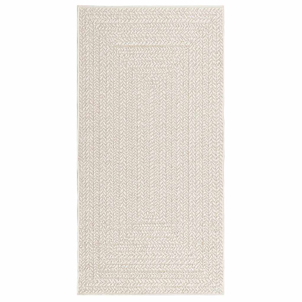 Teppe ZIZUR kremhvit 80x150 cm jute-utseende innendørs&utendørs