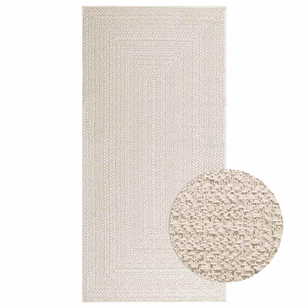 Teppe ZIZUR kremhvit 100x200cm jute-utseende innendørs&utendørs