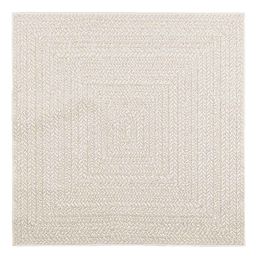 Teppe ZIZUR kremhvit 120x120cm jute-utseende innendørs&utendørs