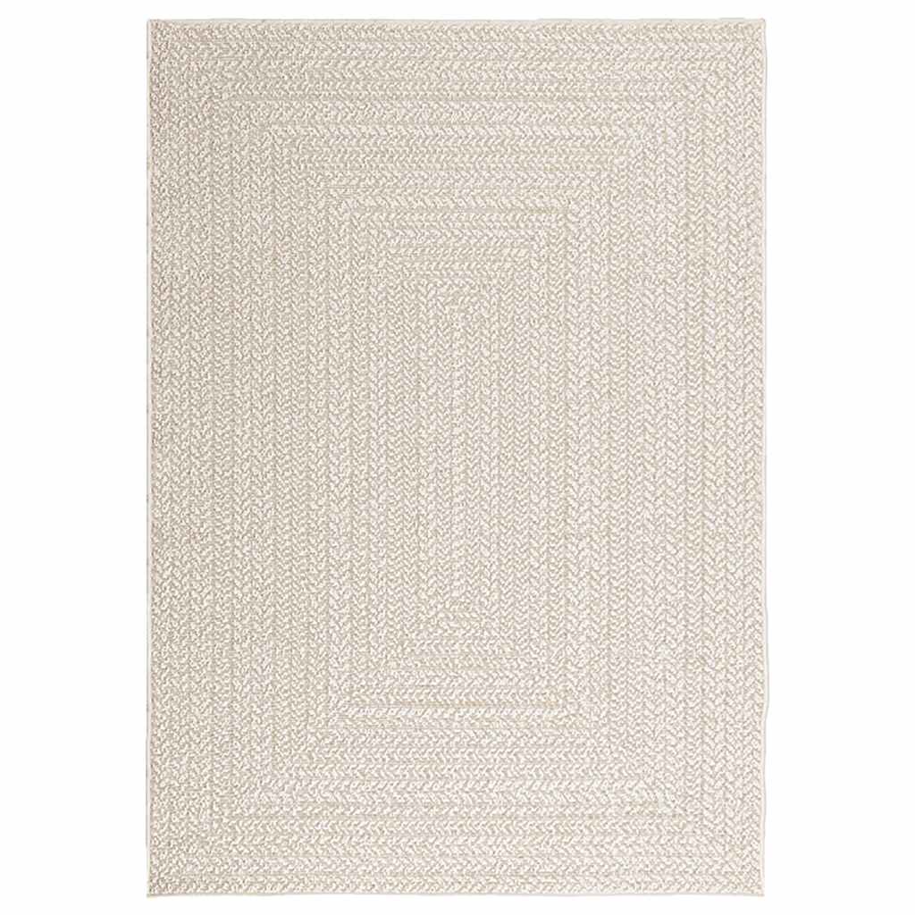Teppe ZIZUR kremhvit 120x170cm jute-utseende innendørs&utendørs