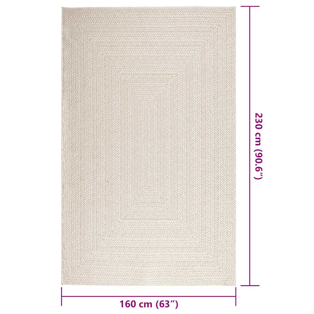 Teppe ZIZUR kremhvit 160x230cm jute-utseende innendørs&utendørs