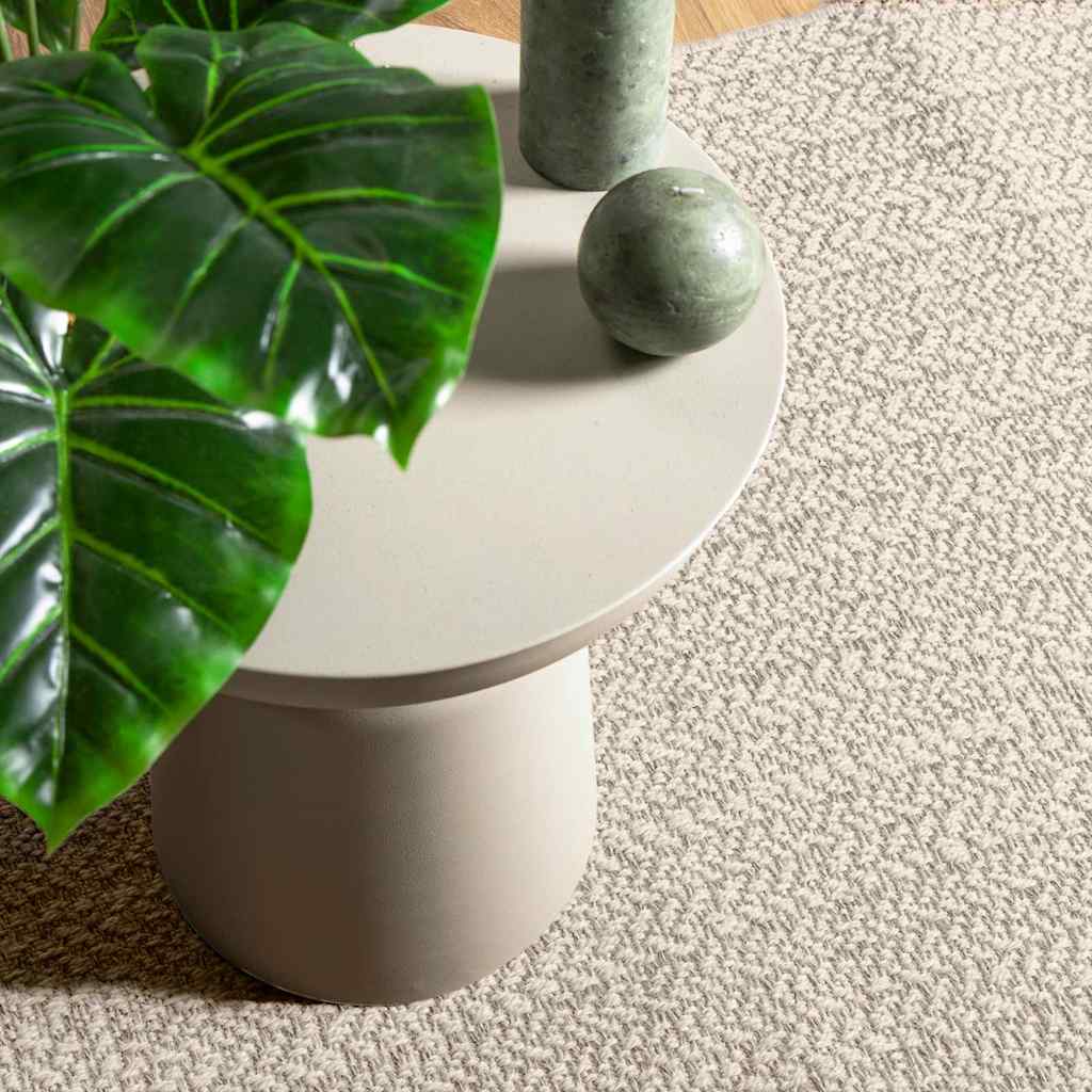 Teppe ZIZUR kremhvit 240x240cm jute-utseende innendørs&utendørs