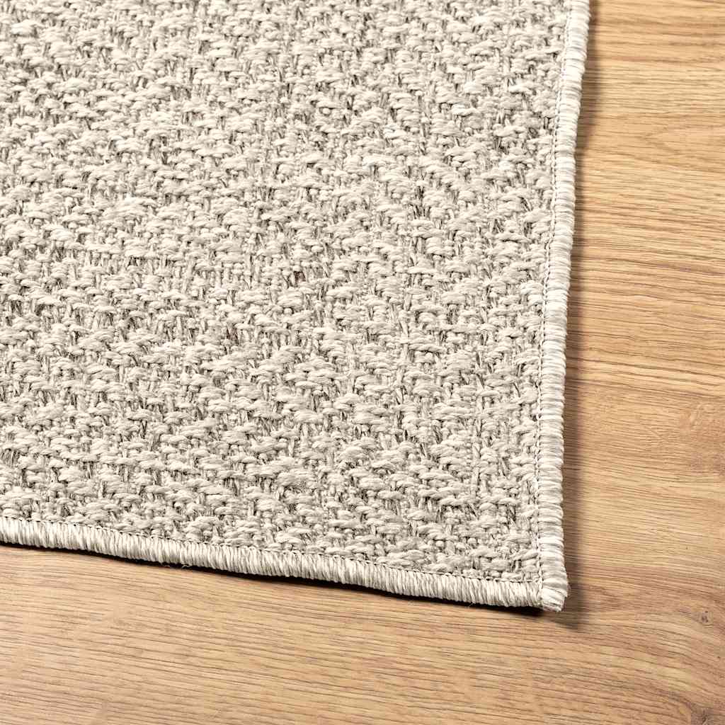 Teppe ZIZUR kremhvit 240x240cm jute-utseende innendørs&utendørs