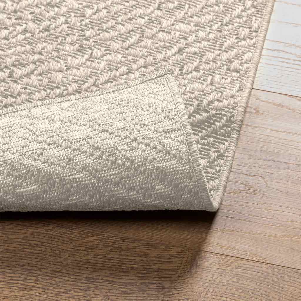 Teppe ZIZUR kremhvit 120x170cm jute-utseende innendørs&utendørs