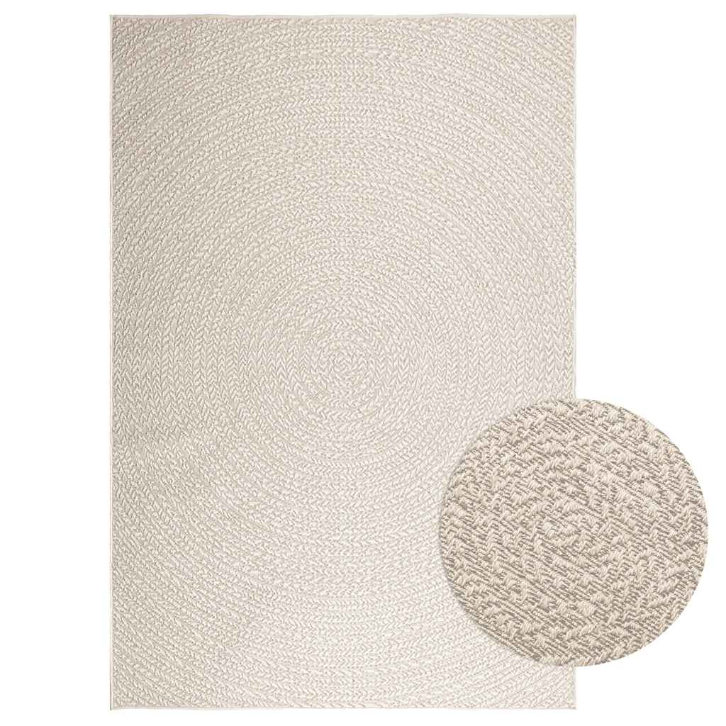 Teppe ZIZUR kremhvit 160x230cm jute-utseende innendørs&utendørs