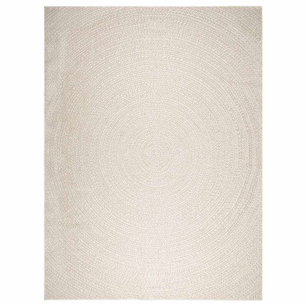 Teppe ZIZUR kremhvit 240x340cm jute-utseende innendørs&utendørs
