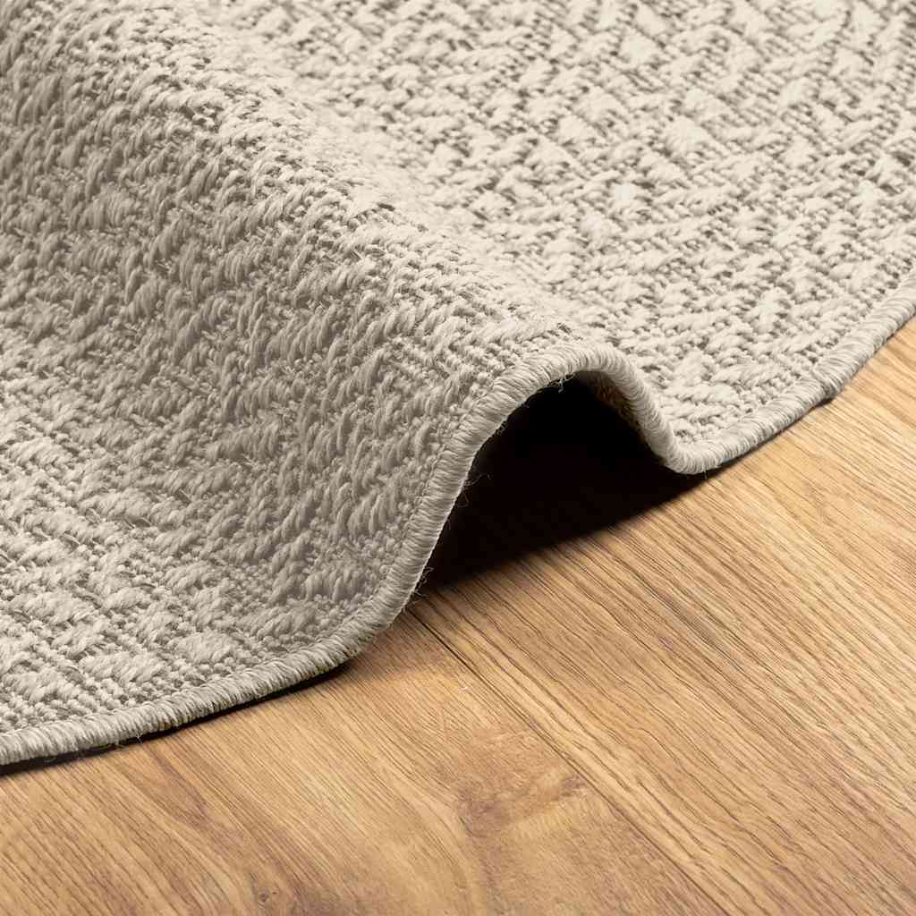 Teppe ZIZUR kremhvit Ø120cm jute-utseende innendørs og utendørs