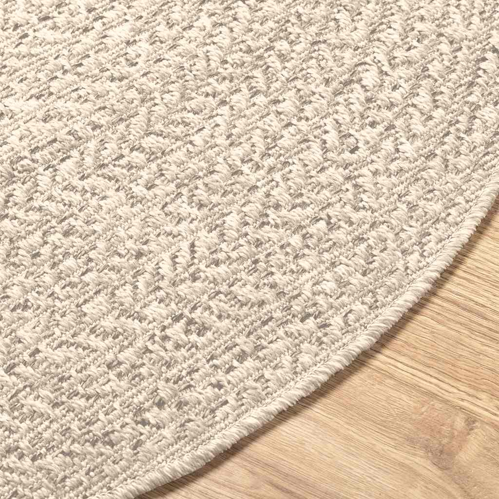 Teppe ZIZUR kremhvit Ø120cm jute-utseende innendørs og utendørs