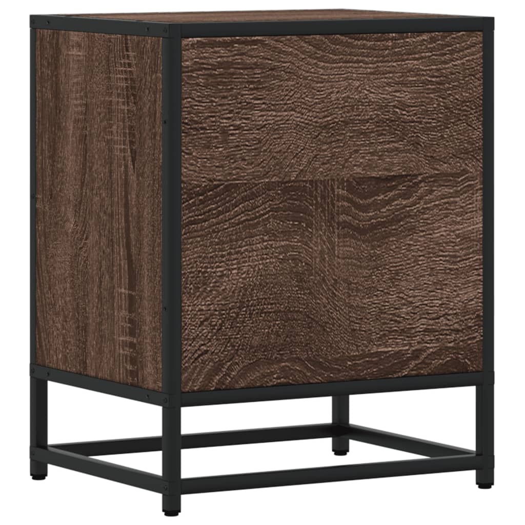 Nattbord 2 stk brun eik 40x31x50 cm konstruert tre
