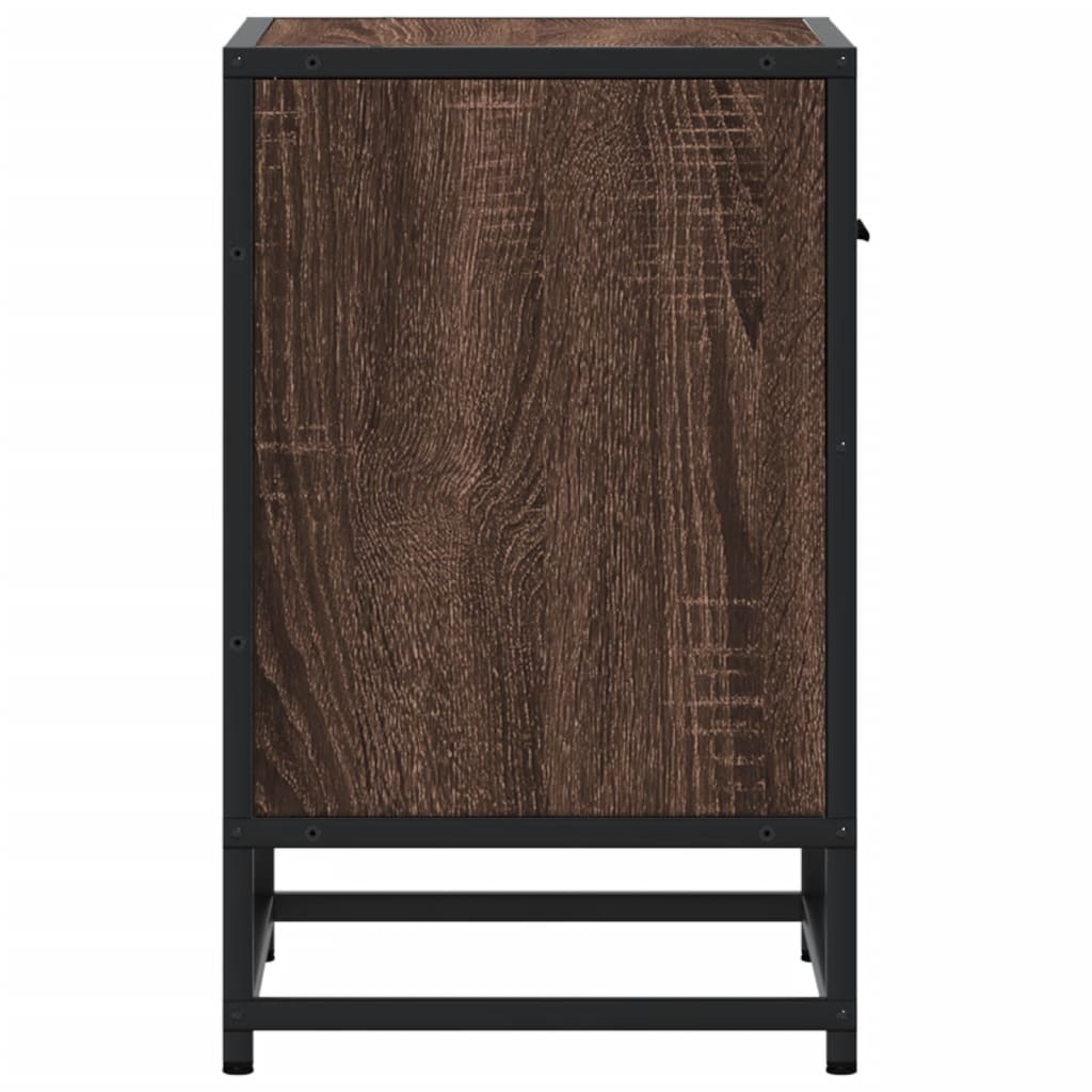 Nattbord 2 stk brun eik 40x31x50 cm konstruert tre