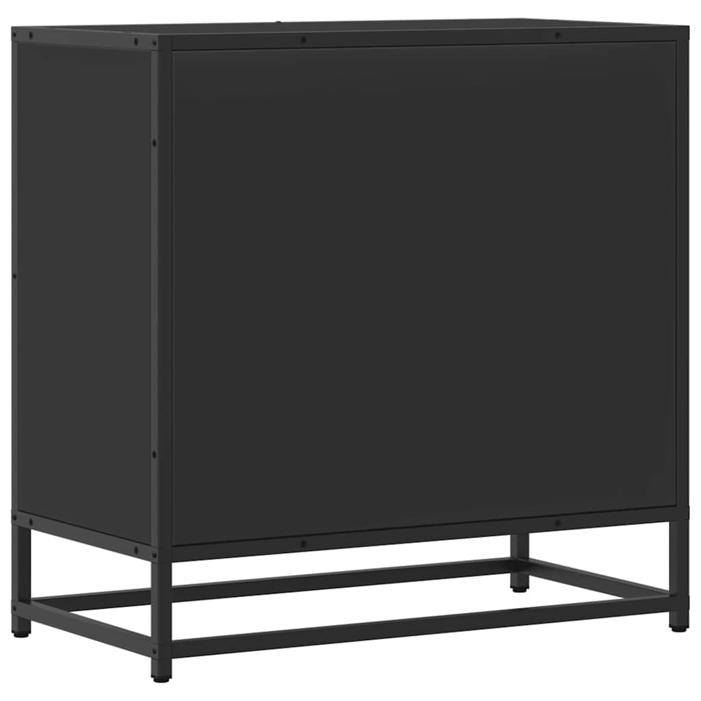 Nattbord svart 60x31x60 cm konstruert tre og metall