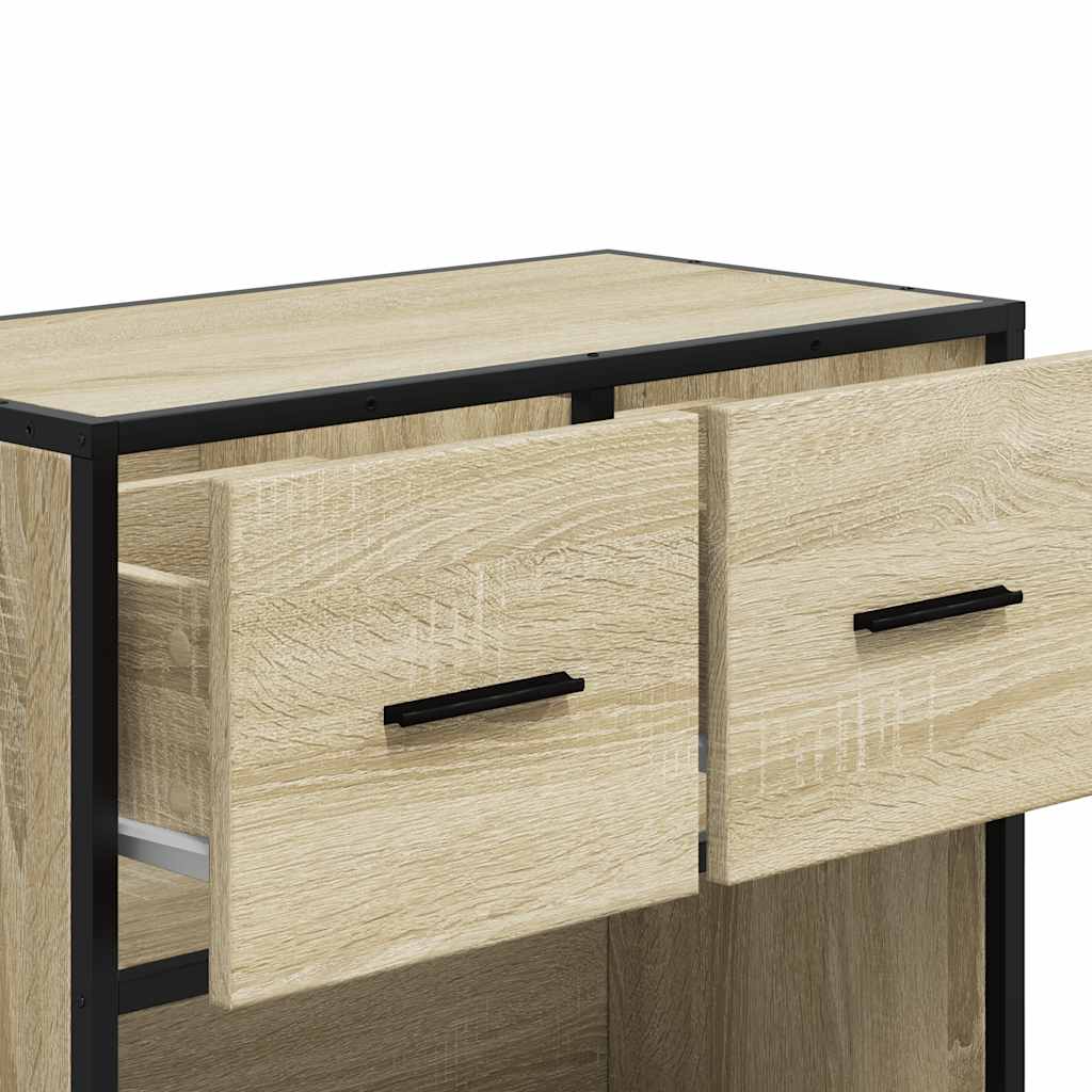 Nattbord sonoma eik 60x31x60 cm konstruert tre og metall
