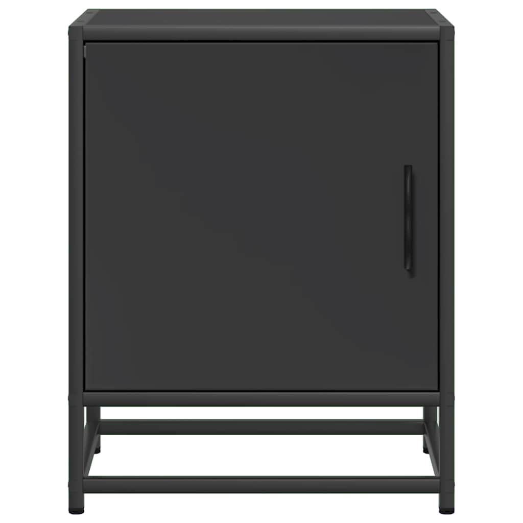 Nattbord svart 40x31x50 cm heltre furu og metall